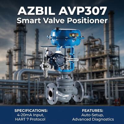 Azbil AVP300 Smart Valve Positioner con comunicazione HART6 4-20 mA DC Input Signal e accuratezza F.S. ±1,0% per le valvole di controllo pneumatiche