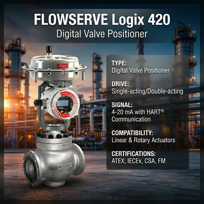 Flowserve Digital HART Positioner Logix 420 520MD 3200MD 3800 Intelligent Valve Vositioner Fabbrica Valvole personalizzate