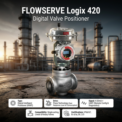 Flowserve Digital HART Positioner Logix 420 520MD 3200MD 3800 Intelligent Valve Vositioner Fabbrica Valvole personalizzate