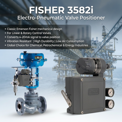 Original E-merson F-isher 3582i Electro-Pneumatic Valve Positioner with 582i Converter 4-20mA