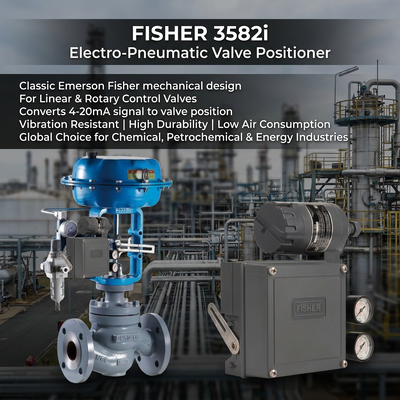 F-isher 3582i posizionatore meccanico di valvole elettro pneumatiche OEM Valvole di controllo a azione singola