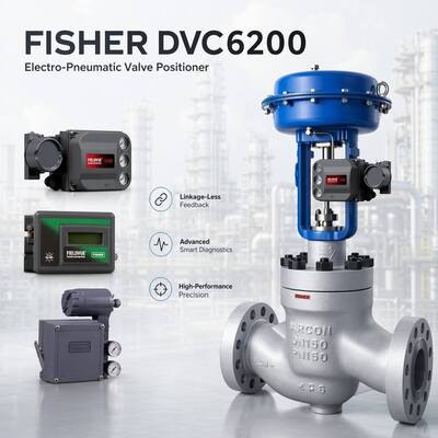 Valvola di controllo pneumatica a farfalla F-isher OEM nuovissima e posizionatore della valvola DVC6200