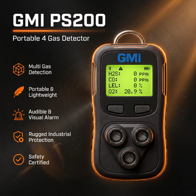 GMI PS200 PS500 Rilevatore multigas portatile 4 Monitor gas Strumento di rilevamento gas per la sicurezza personale