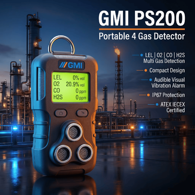 GMI PS200 PS500 Monitor personale del gas 4 portatile Sensore del gas Oil Gas Safety Detection Gas detector