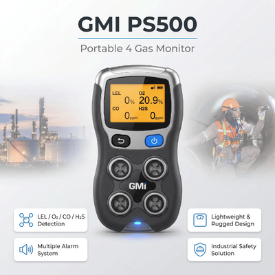 GMI PS200 PS500 Detettore portatile di gas H2S CO O2 Monitor dei gas combustibili Detettore di gas di sicurezza industriale