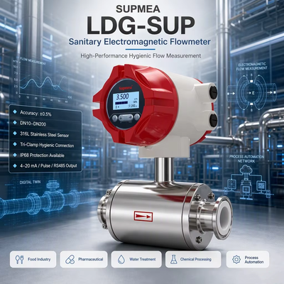 Misuratore di portata elettromagnetico Supmea LDG-SUP LDG-SUP-A100 per uso alimentare, per bevande e latticini
