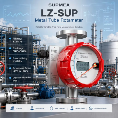 Supmea LZ-SUP HART 4-20mA LCD Indicatore locale Misuratore di flusso industriale Tubo metallico Misuratore di flusso variabile