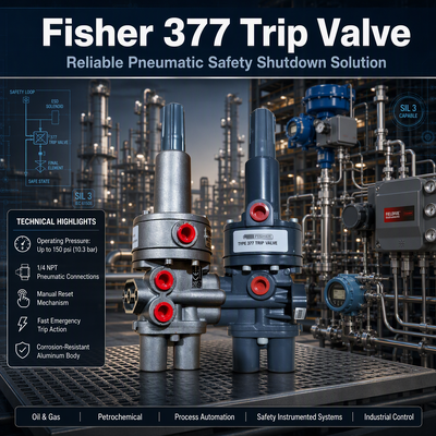 Valvola di sgancio a pressione pneumatica Fi-sher 377 Valvola di controllo Valvola di sicurezza Valvola di sgancio