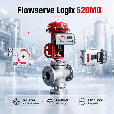 Attuatore valvola di controllo Flowserve Logix 520MD Plus digitale HART 4 20mA Oil Gas Chimico Energia