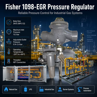 Valvola di riduzione della pressione del gas naturale ad alta qualità Fi-sher 1098-EGR ad azionamento pilota Regolatore di pressione del gas