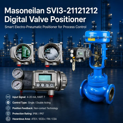 Posizionatore di valvole Masoneilan SVI3-21121212 Diagnostica avanzata IP66 Monostadio Display LCD 4-20 mA HART 7