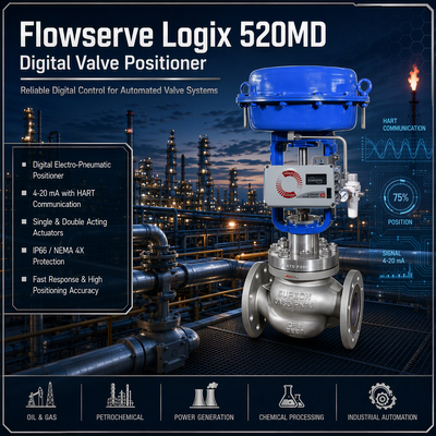 Flowserve Valvola Controller Logix 520MD+37-W2D300-GM3-0000 Posizionatore Intelligente Digitale Elettro-pneumatico HART