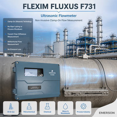 Flexim FLUXUS F731 Misuratore di flusso ad ultrasuoni non intrusivo con misurazione bidirezionale per aree pericolose
