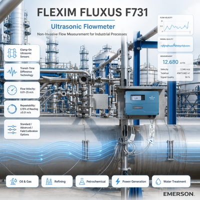 Misuratore di portata ultrasonico non invasivo ad alta precisione FLEXIM FLUXUS F731 con funzionamento a doppio canale