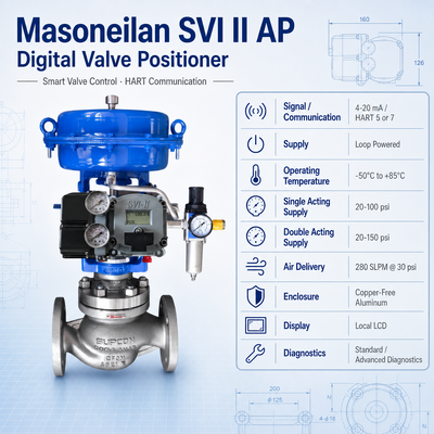 Posizionatore Digitale per Valvole di Controllo Masoneilan SVI2 HART SVI II AP Advanced Performance