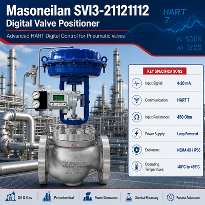 Posizionatore di valvole pneumatiche con attuatore a singola azione HART Masoneilan SVI3-21121212 SVI3-21121112 Smart Valve Controller