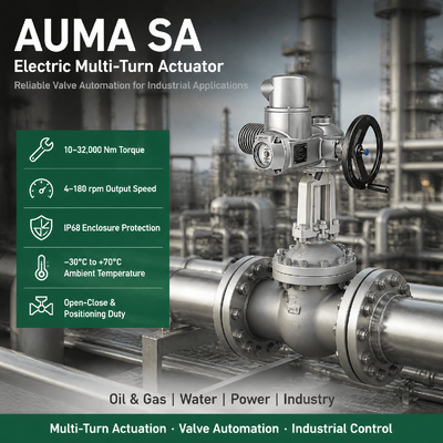 AUMA SA Attuatore di valvole elettrico a più giri Attuatore di valvole motorizzato Attuatore di valvole industriali Attuatore di valvole di porta di automazione