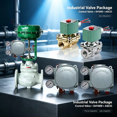 Posizionatore digitale per valvole Masoneilan SVi1000 con controllo pneumatico 4-20mA HART e valvola a solenoide ASCO