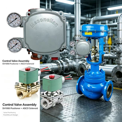 Posizionatore digitale per valvole Masoneilan SVi1000 con controllo pneumatico 4-20mA HART e valvola a solenoide ASCO