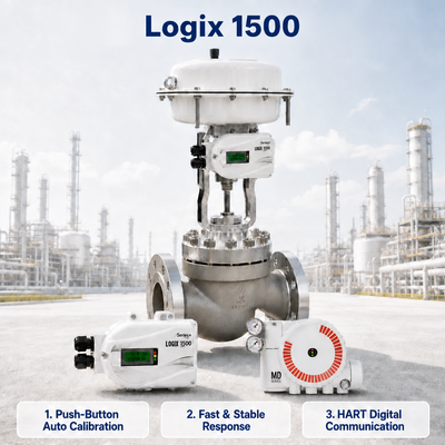 Posizionatore Digitale Intelligente per Valvole Logix 1500 con Comunicazione HART 4 20mA IP67 per Controllo di Flusso in Impianti Petrolchimici e di Raffinazione