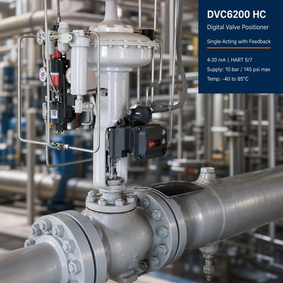 DVC6200 HC Digital Valve Controller 4–20 mA HART Posizionatore Pneumatico a Singola Azione con Feedback