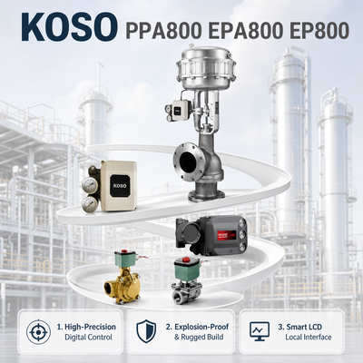 Posizionatore Intelligente KOSO PPA800 EPA800 EP800 Elettro-pneumatico OEM Alta Precisione 140-700kPa Controllo Industria Petrolchimica