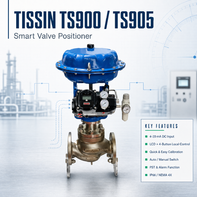 Tissin TS900 TS905 Posizionatore di valvola intelligente 4-20mA HART Posizionatore di valvola di controllo digitale in acciaio inox