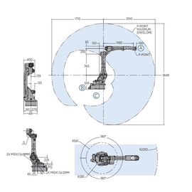 Yaskawa Motoman 6-Axis, robot per saldatura di Esteso-portata AR2010 offre veloce e potente con il regolatore del robot YRC1000