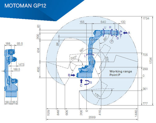 6 scelta di Yaskawa GP12 1.5KVA delle asce e braccio del robot del posto