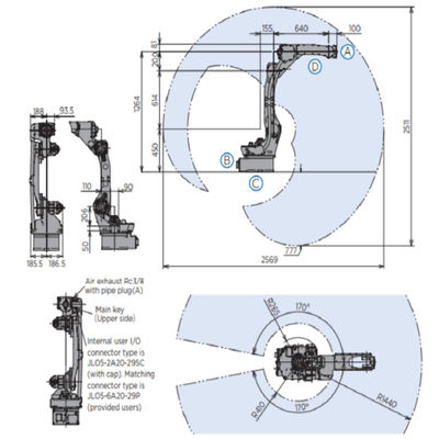 Braccio GP12 YASKAWA del robot industriale con il regolatore del robot industriale YRC1000 per passare di saldatura imaterial del andg