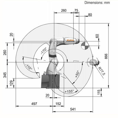 Piccolo robot di maneggio del materiale di asse di prestazione 6 della cima del Kr 3 AGILUS del robot industriale di KUKA