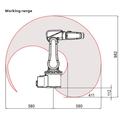 Mini braccio del robot di 6 assi di ABB IRB 120 con il regolatore del compatto IRC5 per il selezionamento e la collocazione del braccio del robot