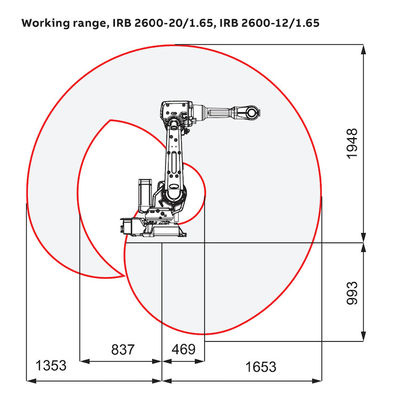 Robot per saldatura automatico del braccio del robot industriale di asse di ABB IRB2600 6