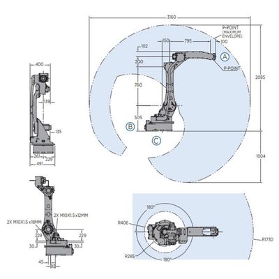 Asse AR1730 del robot industriale 6 per la saldatura del regolatore veloce ed accurato 1000 del carico utile 25kg di YRC Arc Welding Robot