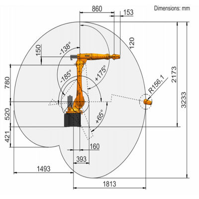 Il carico utile R1810-2 23.9kg del Kr 20 raggiunge la saldatura robot di 1813mm