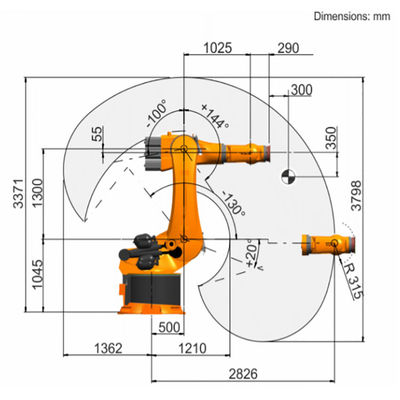 Il carico utile massimo R2830 472kg del Kr 360 raggiunge 2826mm manipolatore del robot di 6 assi