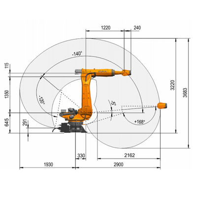 Il carico utile R2900-2 313kg del Kr 240 raggiunge 2900mm robot della saldatura a punti di 6 assi