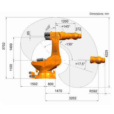 Il carico utile 1000 del titano del Kr 1000kg raggiunge il regolatore Palletizing Robot del Kr C4 di 3202mm