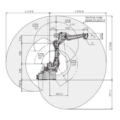 Il carico utile facile 6kg di asse della gestione 6 di BA006N raggiunge il robot della saldatura ad arco di 1445mm