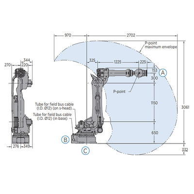 Maneggio del materiale con il carico utile 180KG del braccio robot robot assi di 6 e di MH180 industriale