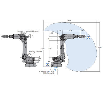Macchina SP165 della saldatura a punti con il carico utile 165KG ed il braccio di saldatura robot nell'industria dei robot