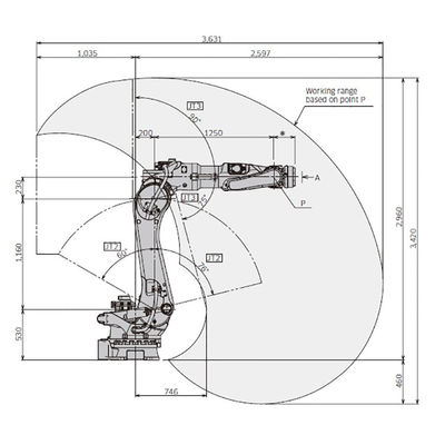 Robot ad alta velocità della saldatura a punti di portata 2597mm del carico utile 200kg di asse di BX200L 6