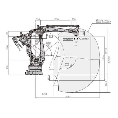 Il carico utile 160kg di asse di CP180L 4 raggiunge il robot di trasporto con palette di alta velocità di 3255mm