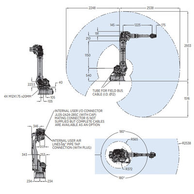 Braccio GP35L del robot di 6 Aixs con il carico utile 35KG come attrezzatura di maneggio del materiale e del robot industriale