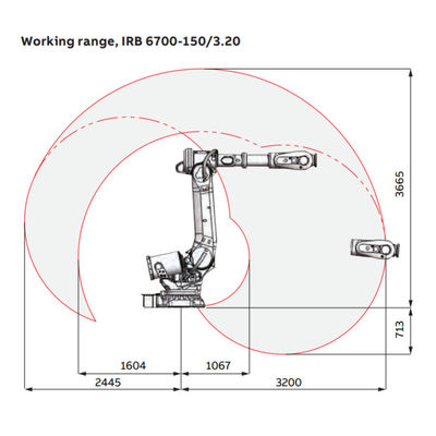 IRB6700-150/3.2 con il braccio del robot di CNC per le parti dell'attrezzatura di maneggio del materiale e l'altro apparecchio per saldare
