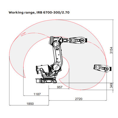 Robot industriale IRB6700-300/2.7 con il braccio del robot come saldatrice per saldatura a punti