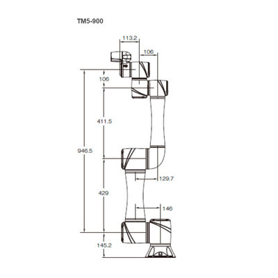 Robot automatico TM5-900 con il carico utile di portata 4KG di 900MM per il manipolatore di 6 Aixs come robot di collaborazione