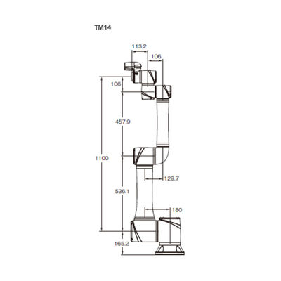 Alto carico utile Cobot di TM14 con il robot di collaborazione del carico utile 14KG e di portata di 1100MM per l'Assemblea di motore