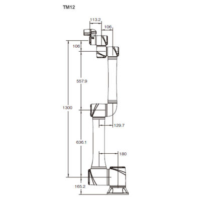 Robot intelligente di TM12 Cobot con 12KG il braccio robot del carico utile 1300MM per CNC che carica e che scarica