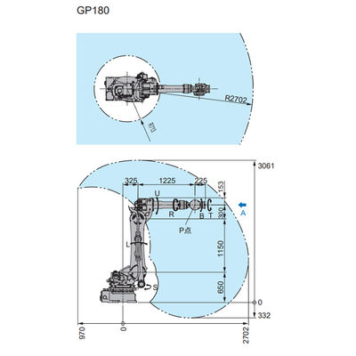 Braccio del robot di 6 assi di Motoman GP180 con il robot industriale di portata di 2702mm come macchina del posto e della scelta